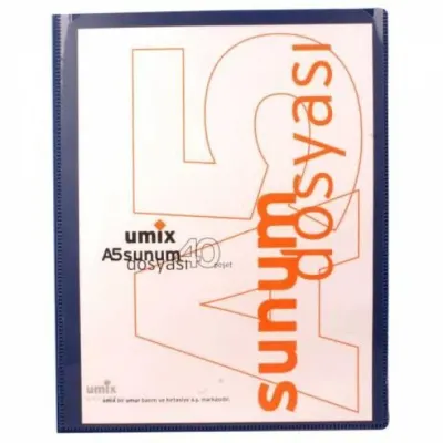 UMİX A5 20 Lİ LACİVERT CEPLİ SUNUM DOSYASI U1192P-LA