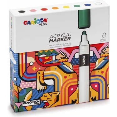 CARİOCA AKRİLİK PAİNT MARKER SU BAZLI BULLET UÇ 8'Lİ 45279