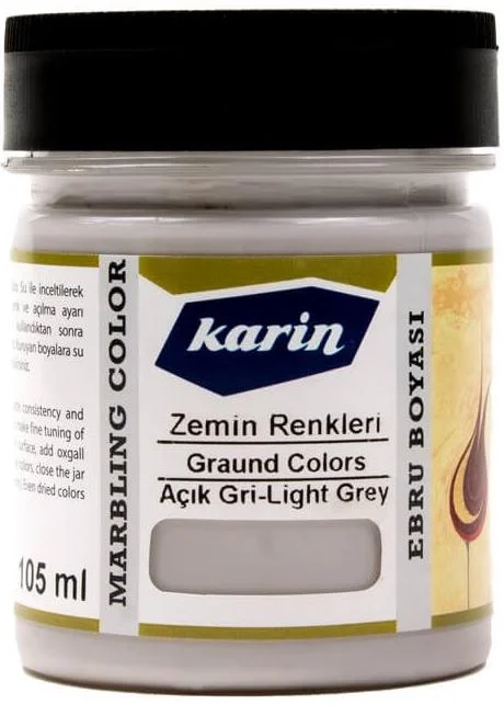 KARİN EBRU BOYASI 105 ML 901 ZEMİN RENKLERİ - AÇIK GRİ 61901105