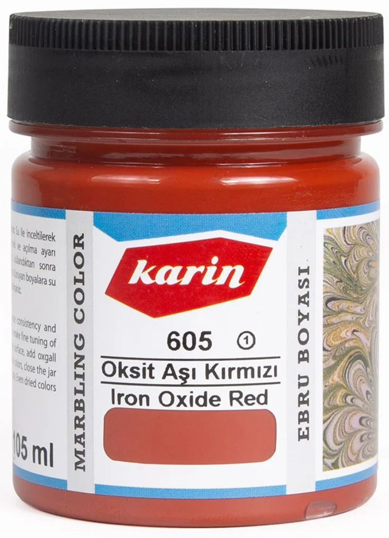 KARİN EBRU BOYASI 105 ML 605 AŞI KIRMIZI  61605105
