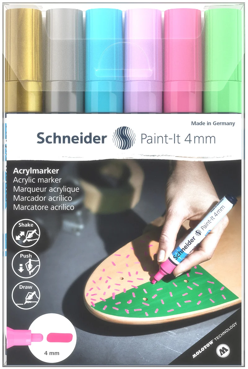 SCHNEIDER AKRİLİK MARKER 320 4.0 SET-2 6 LI KARIŞIK RENK SCM540