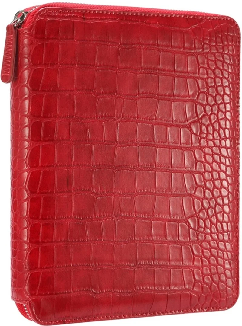 VJ DEFTER CROCO ZIPPER FOLDER ORGANİZER 14.8x20 Cm. 120 Gr. 80 YP. NOKTALI KIRMIZI 7773