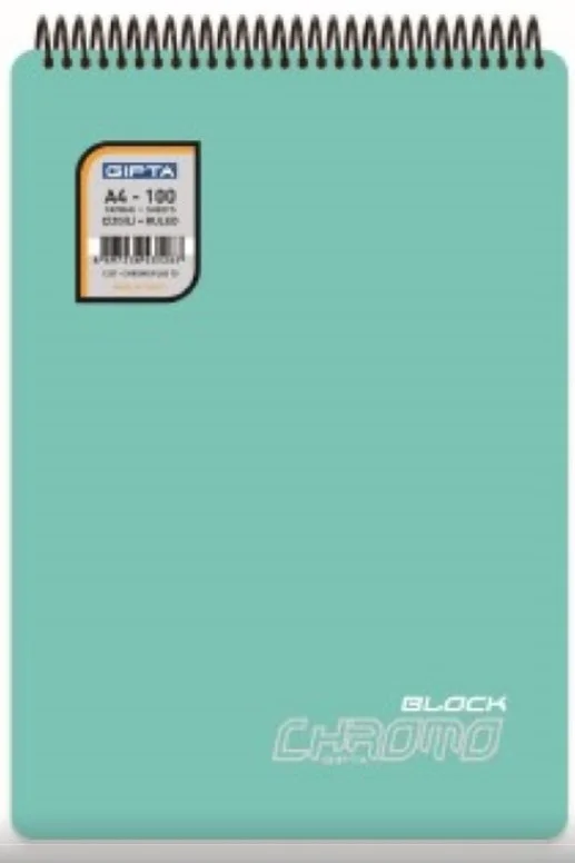 GIPTA BLOKNOT CHROMO BLOCK A6 SPİRALLİ PP KAPAK 80 YP. ÇİZGİLİ 6097