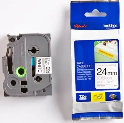 BROTHER PTOUCH ETİKET 24MM BEYAZ-SİYAH TZS251