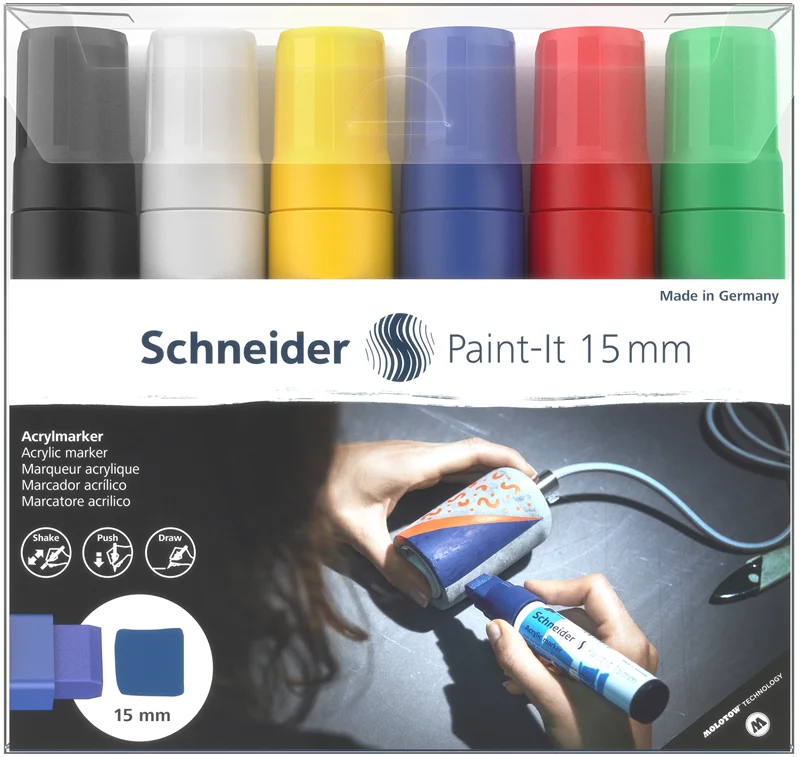 SCHNEIDER AKRİLİK MARKER 330 15.0 SET-1 6 LI KARŞIK RENK SCM548