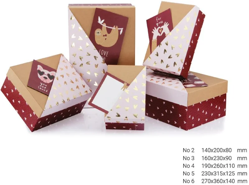GIPTA KUTU SETİ 5 Lİ MORE LOVE DİKDÖRTGEN BX66190