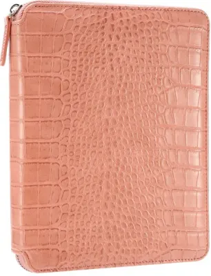 VJ DEFTER CROCO ZIPPER FOLDER ORGANİZER 14.8x20 Cm. 120 Gr. 80 YP. ÇİZGİLİ PEMBE 7637