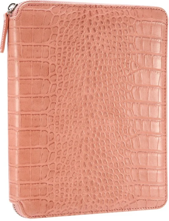 VJ DEFTER CROCO ZIPPER FOLDER ORGANİZER 14.8x20 Cm. 120 Gr. 80 YP. ÇİZGİLİ PEMBE 7637