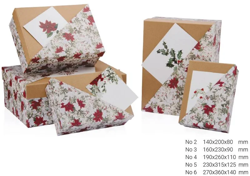 GIPTA KUTU SETİ 5 Lİ CHRISTMAS FLORAL DİKDÖRTGEN BX64800