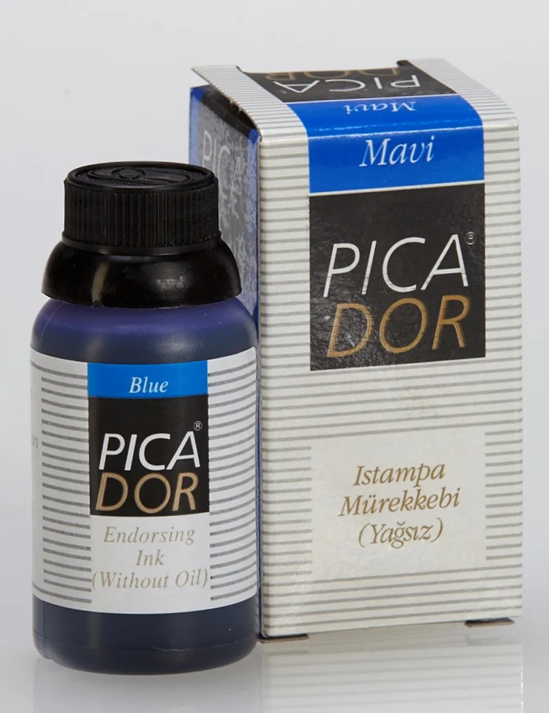 PICADOR ISTAMPA MÜREKKEBİ 30 CC MAVİ KE002