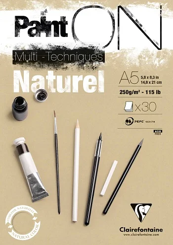 CLAIREFONTAINE ÇİZİM BLOĞU PAINT-ON NATUREL A5 250 GR 30 YP PO96539