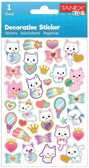 TANEX STICKER KEDİ SERİSİ 6 ADET TNX-25076
