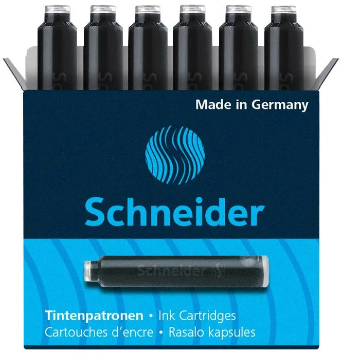 SCHNEIDER DOLMA KALEM KARTUŞU 6 LI SİYAH SCD200