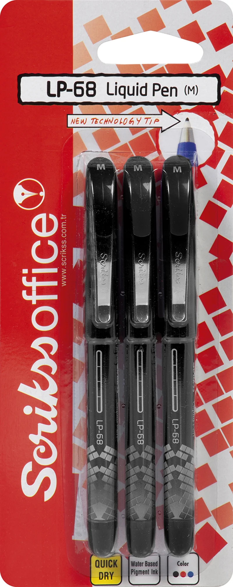 SCRIKSS OFFICE ROLLER KALEM LP-68 LİKİD 0.7 SİYAH 3 LÜ BLS.