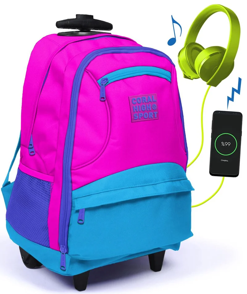 YAYGAN ÇEKÇEK SIRT ÇANTASI CORAL HIGH SPORT USB+AUX SOKET 23253