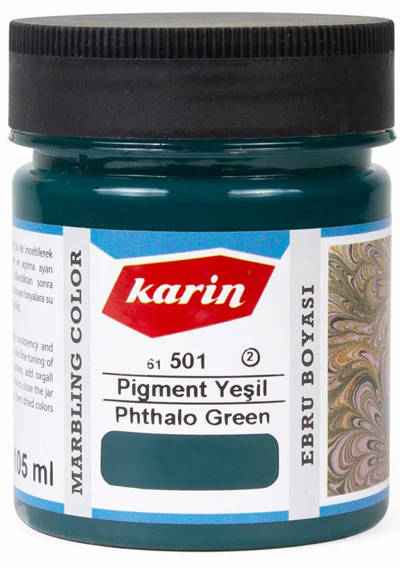 KARİN EBRU BOYASI 105 ML 501 PİGMENT YEŞİL 61501105