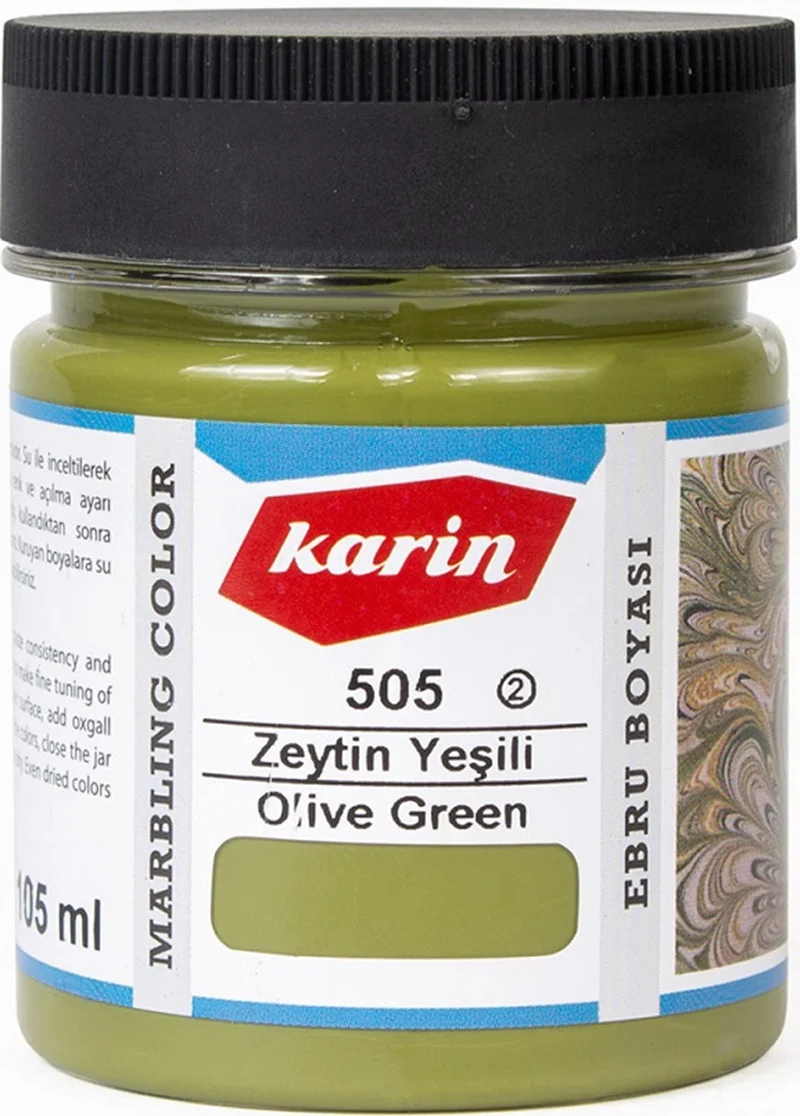 KARİN EBRU BOYASI 105 ML 505 ZEYTİN YEŞİLİ 61505105