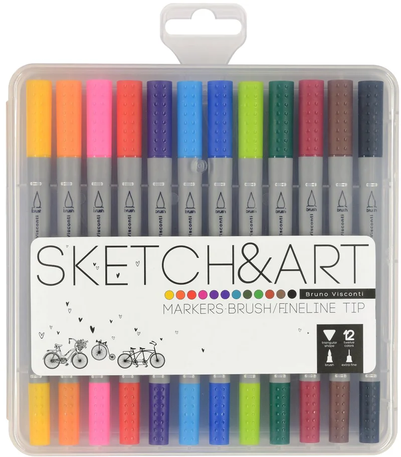 BRUNO VISCONTI BRUSH PEN SKETCH & ART 12 RENK 22-0082