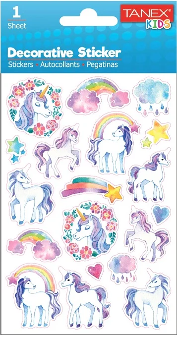 TANEX STICKER UNICORN 5 ADET TNX-25074
