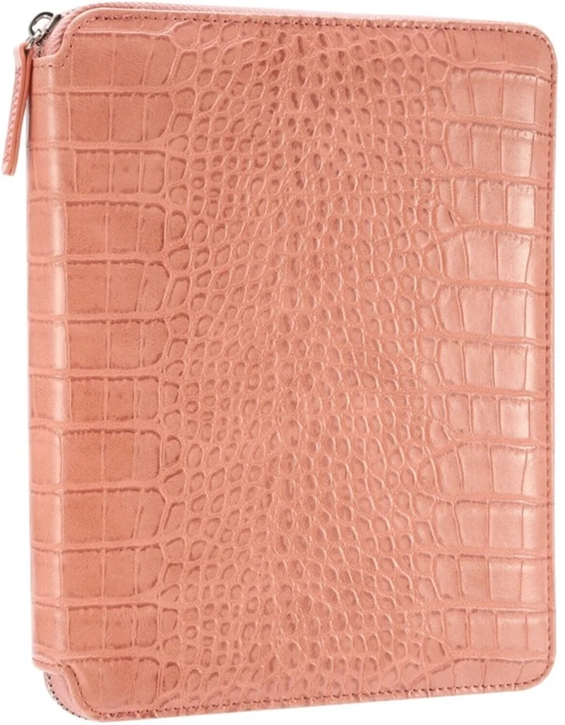 VJ DEFTER CROCO ZIPPER FOLDER ORGANİZER 14.8x20 Cm. 120 Gr. 80 YP. NOKTALI PEMBE 7775