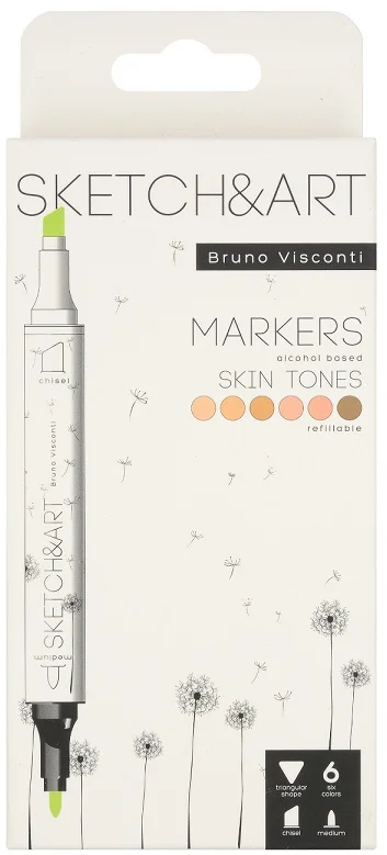 BRUNO VISCONTI TWIN MARKER SKETCH & ART 6 RENK PORTRAIT 22-0081/09