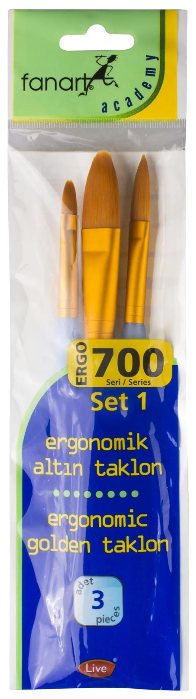 FANART FIRÇA SETİ ACADEMY ERGO 700 SERİSİ NO:1 3 LÜ F-7700E.S1