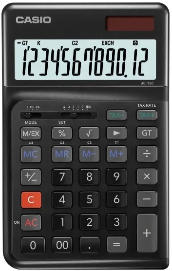 CASIO HESAP MAKİNESİ MASAÜSTÜ JE-12E-BK-W-DP