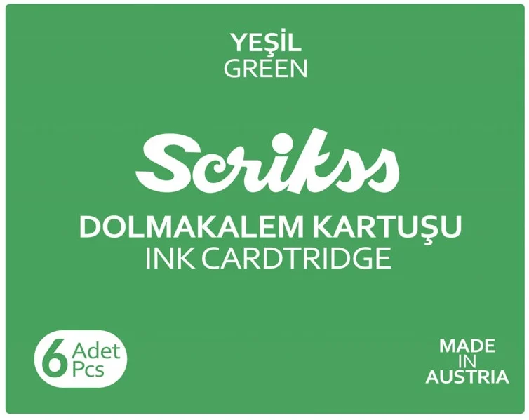 SCRIKSS DOLMA KALEM KARTUŞU 6 LI PAKET YEŞİL