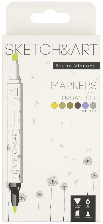 BRUNO VISCONTI TWIN MARKER SKETCH & ART 6 RENK MİMARİ 22-0081/02