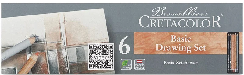 CRETACOLOR BLACK &amp; WHİTE DRAWİNG SET PREMİUM ÇİZİM SETİ AHŞAP KUTU 25 PARÇA 40025