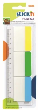 GIPTA YAPIŞKANLI NOT KAĞIDI AYRAÇ 38x50 CETVELLİ 3 RENK 30 YP. 2135900