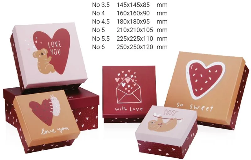 GIPTA KUTU SETİ 6 LI MORE LOVE KARE BX66260