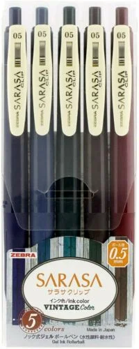 ZEBRA JEL KALEM SARASA CLIP 0.5 VINTAGER SET 1 5C JJ15-5C-VI