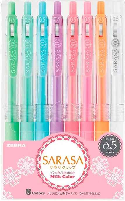ZEBRA JEL KALEM SARASA PASTEL 0.5 SET 8 Lİ BLS. SRC-0.5-8C-PST