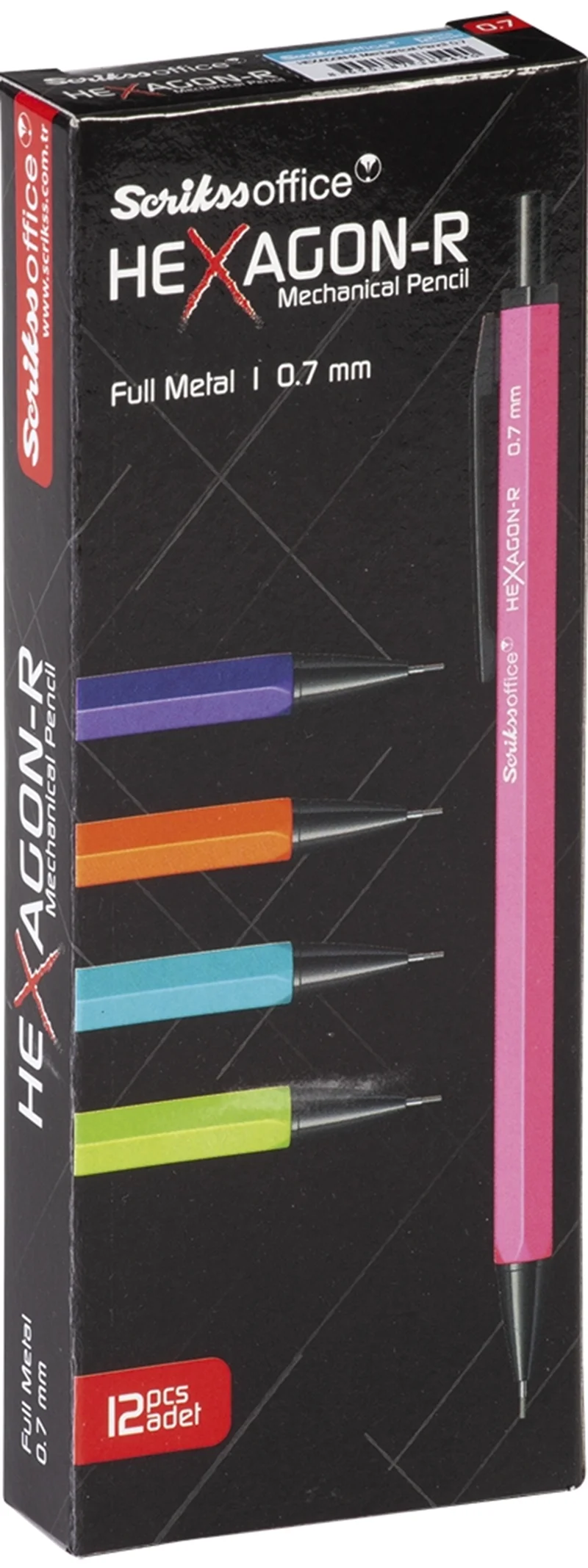 SCRIKSS OFFICE VERSATİL KALEM HEXAGON-R 0.7 TURKUAZ 12 Lİ KUTU