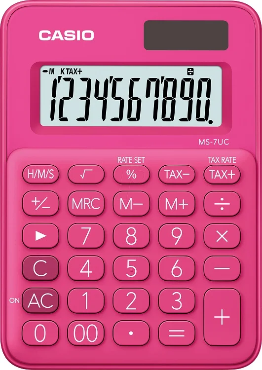 CASIO HESAP MAKİNESİ MASAÜSTÜ 10 HANE MS-7UC-RD