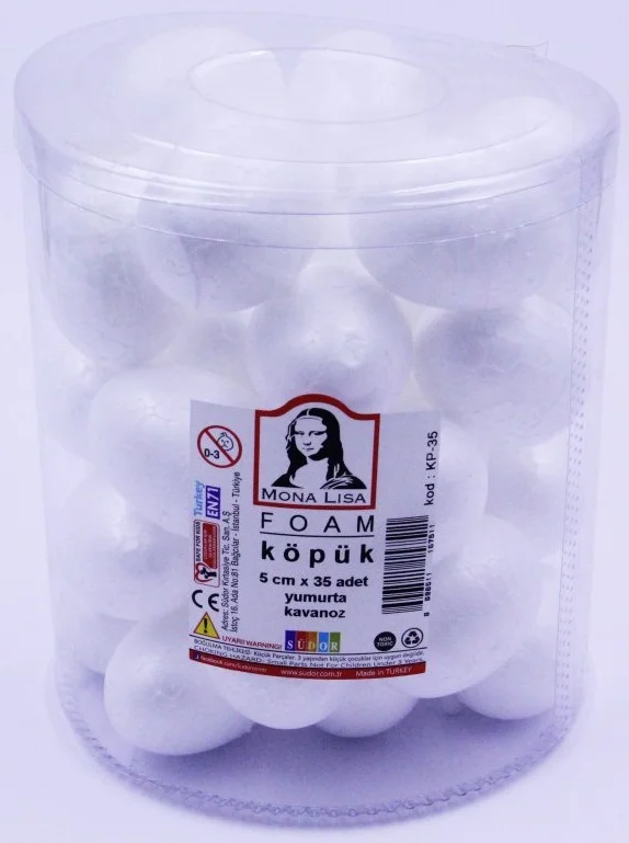 SÜDOR MONALİSA KÖPÜK YUMURTA 5 CM 35 AD KAVANOZ KP-35