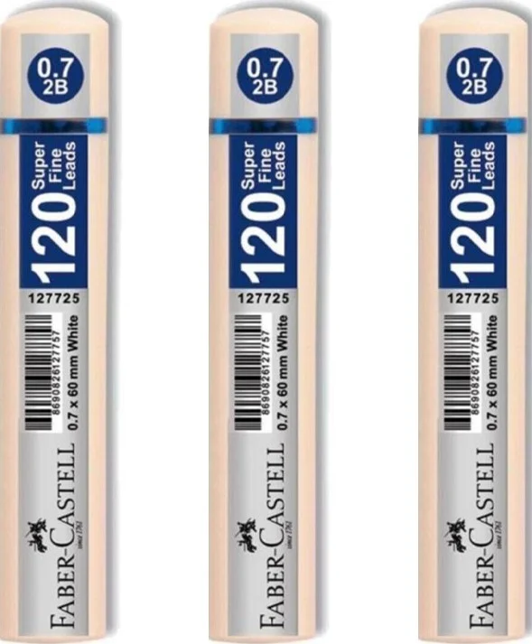 FABER MİN GRİP 07MM 2B 60MM 120Lİ BEYAZ TÜP 127725