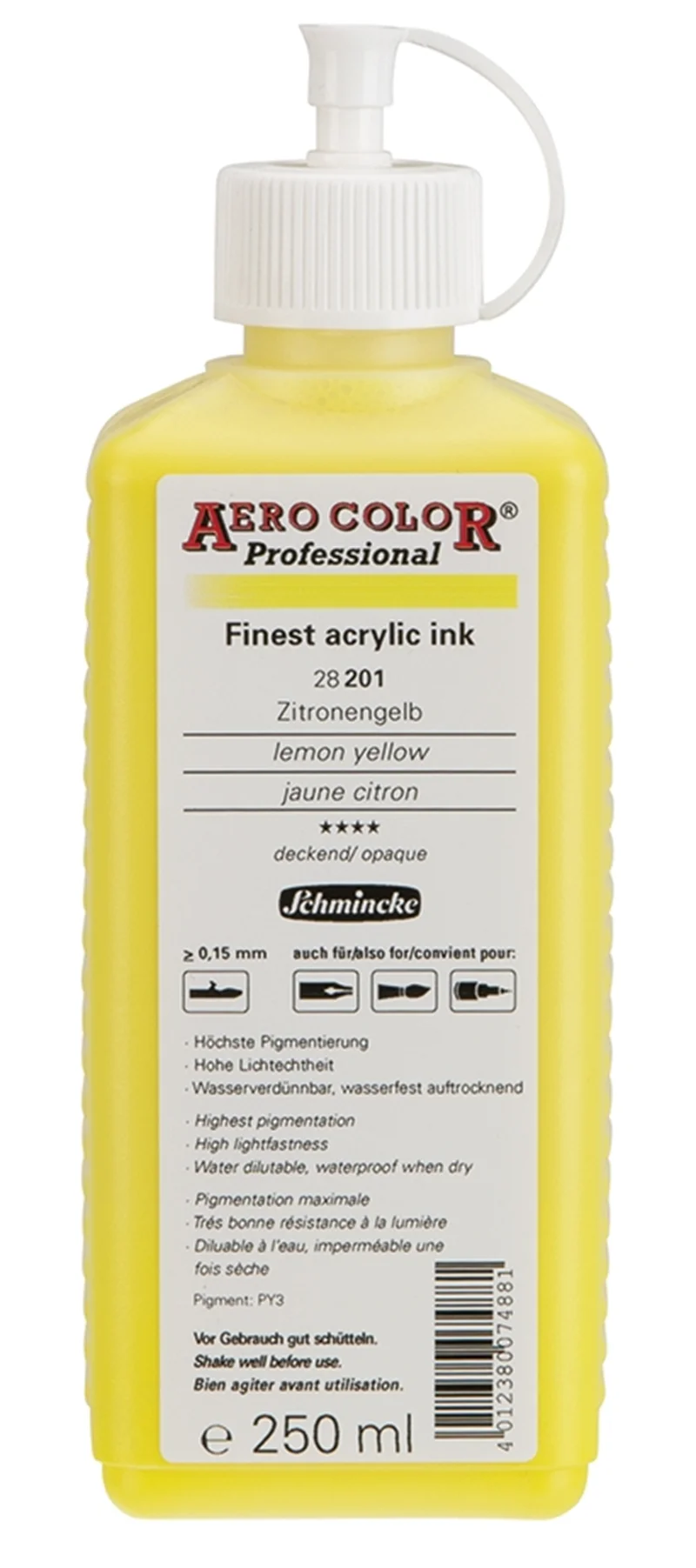 SCHMİNCKE AERO COLOR AKRİLİK MÜREKKEP 250 ML 201 LEMON YELLOW 28201027