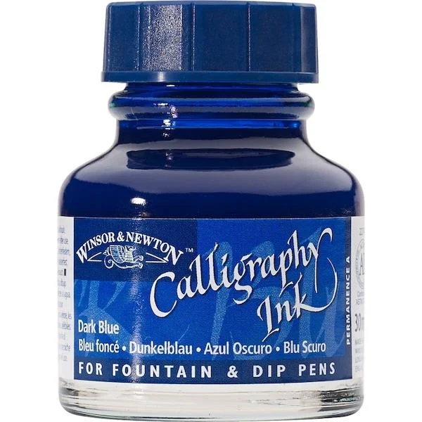 W&amp;N KALİGRAFİ MÜREKKEBİ CALLIGRAPHY INK 30 ML DARK BLUE 222 WN-1111222