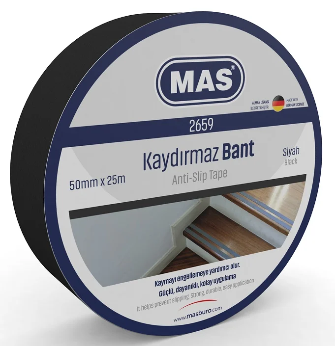 MAS KAYDIRMAZ BANT 50 MM x 25 M SİYAH 2659