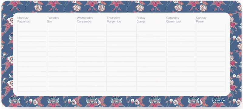 GIPTA PLANNER 28x12 2812 TUTKALLI 52 YP. 3406
