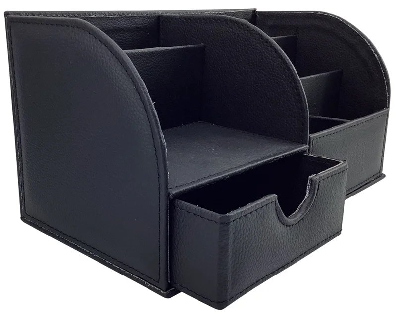 INN DESIGN ORGANİZER ÇEKMECELİ EFSUN KLAS DERİ DOKULU SİYAH INN-DD-1041