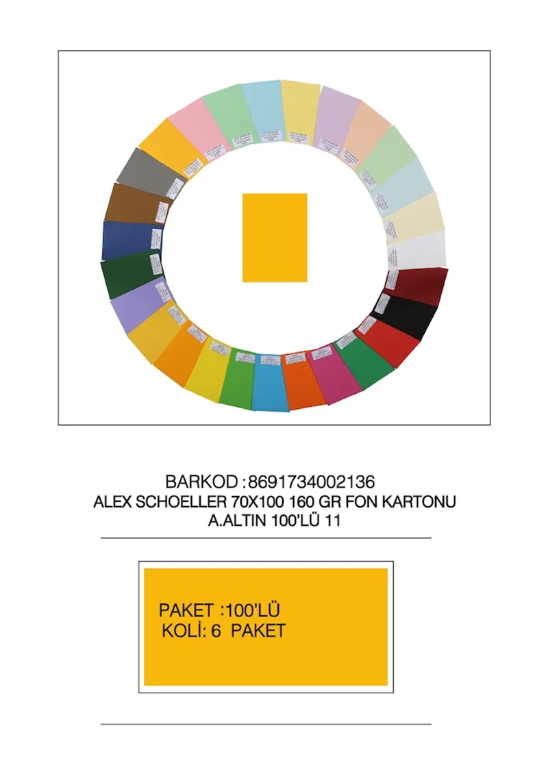 ALEX FON KARTONU 160GR 70X100 AÇIK ALTIN 100LÜ 11