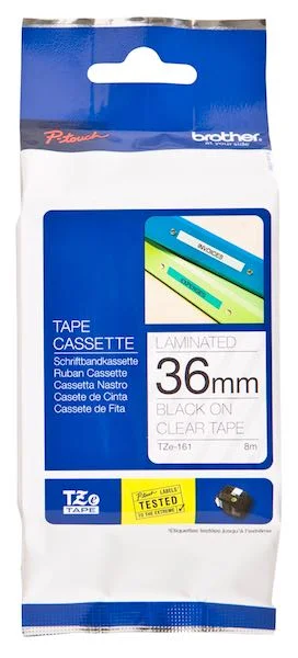 BROTHER PTOUCH ETİKET 36MM ŞEFFAF-SİYAH 36TZ161