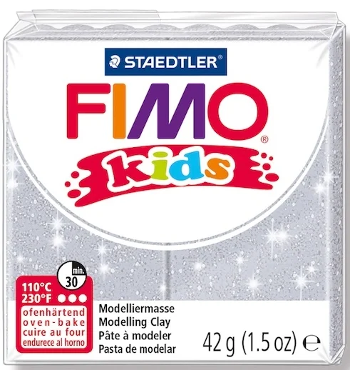FIMO KIDS MODELLEME KİLİ 42 GR YALDIZLI GRİ 8030-812