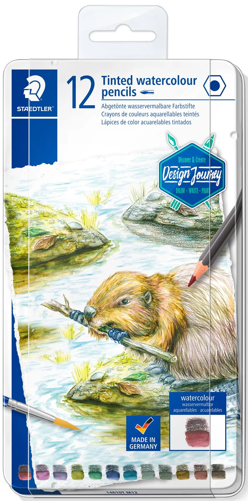 STAEDTLER KURU BOYA TINTED 12 Lİ METAL KUTU 14610T M12