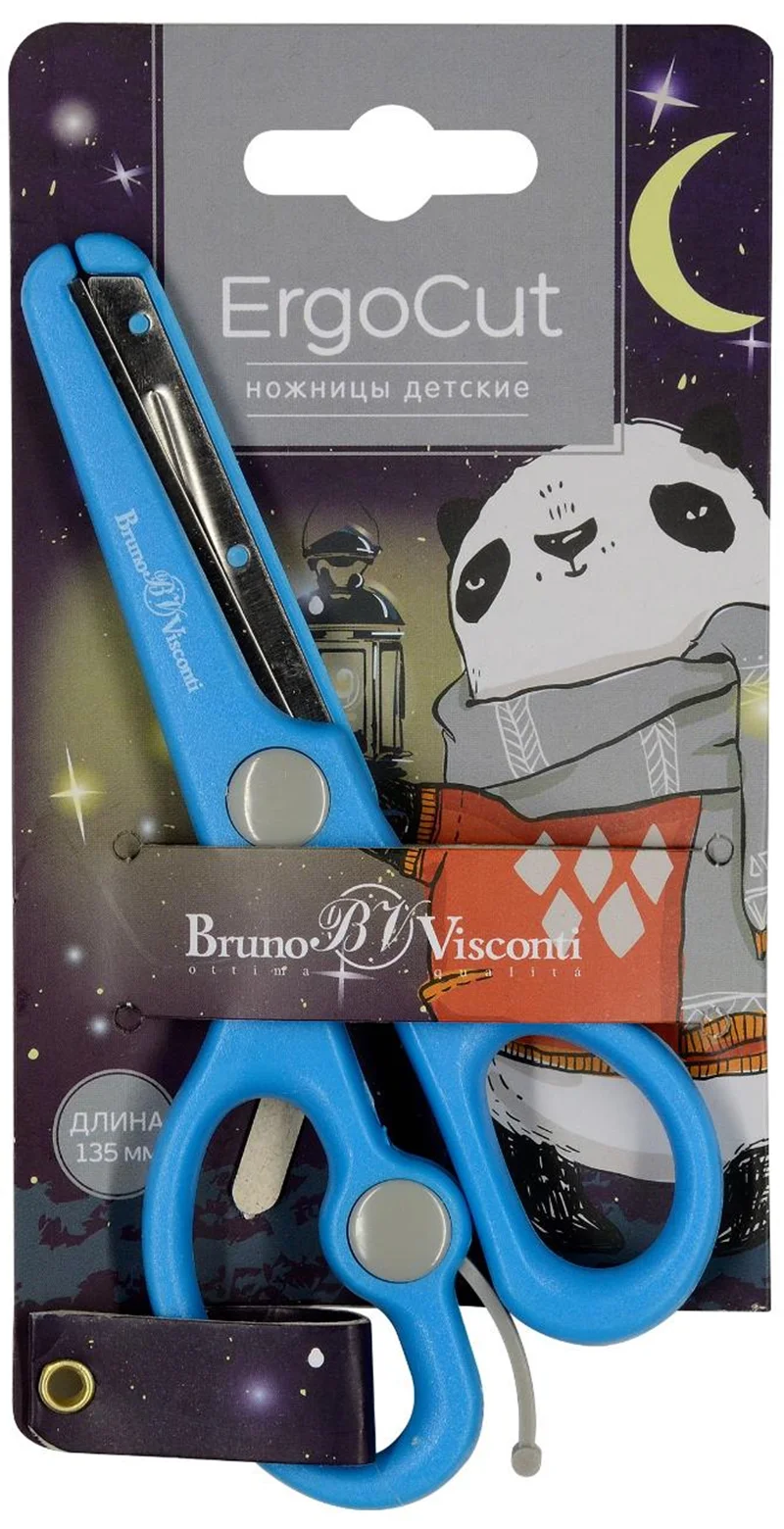 BRUNO VISCONTI ÇOCUK MAKASI ERGO CUT 13.5 Cm. İTME MEKANİZMALI VE KORUYUCULU 60-0023/01