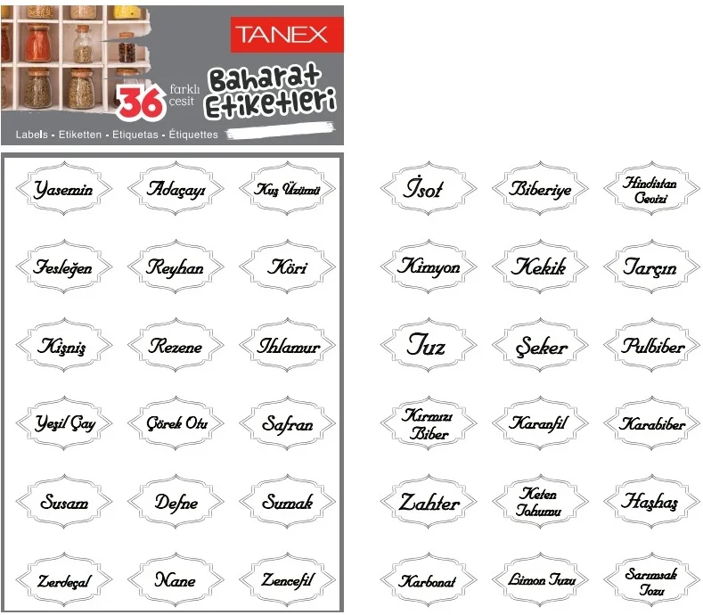 TANEX BAHARAT ETİKETİ-3 PP ŞEFFAF 2 Lİ MTC-603