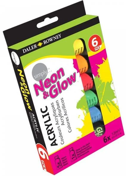 DALER ROWNEY AKRİLİK BOYA SIMPLY SERİSİ SET NEON 12 ML 6 RENK TÜP 126500306